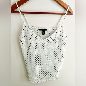 Forever 21 White & Black Polka Dot Cami Top Size S Chic & Classic